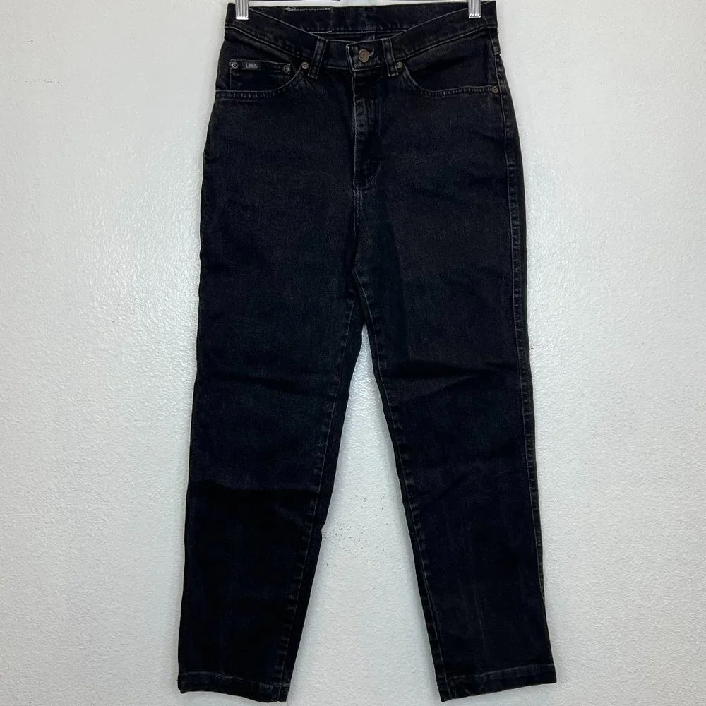 Vintage‎ LEE Tapered Leg Black Denim Mom Jeans 30521-01 in Tag Size 10 M